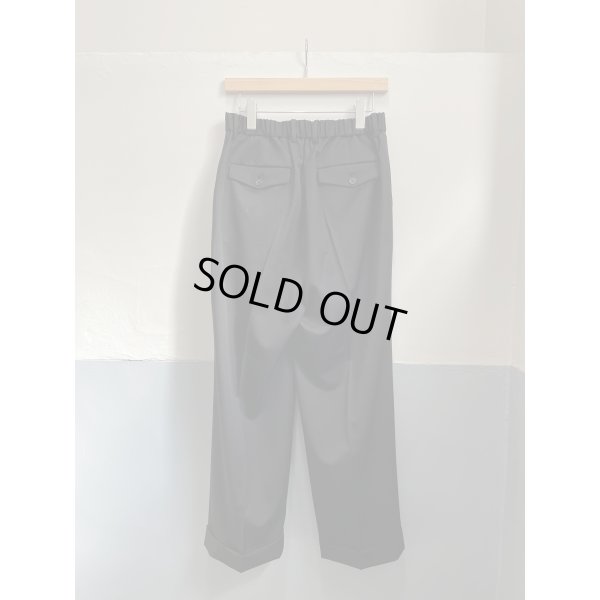 画像3: 【MARKAWARE(マーカウェア)】ORGANIC 2/80 GABARDINE DOUBLE PLEATED WIDE TROUSERS ”Black”