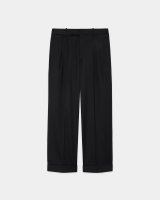 【MARKAWARE(マーカウェア)】ORGANIC 2/80 GABARDINE DOUBLE PLEATED WIDE TROUSERS ”Black”