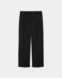 【MARKAWARE(マーカウェア)】ORGANIC 2/80 GABARDINE DOUBLE PLEATED WIDE TROUSERS ”Black”