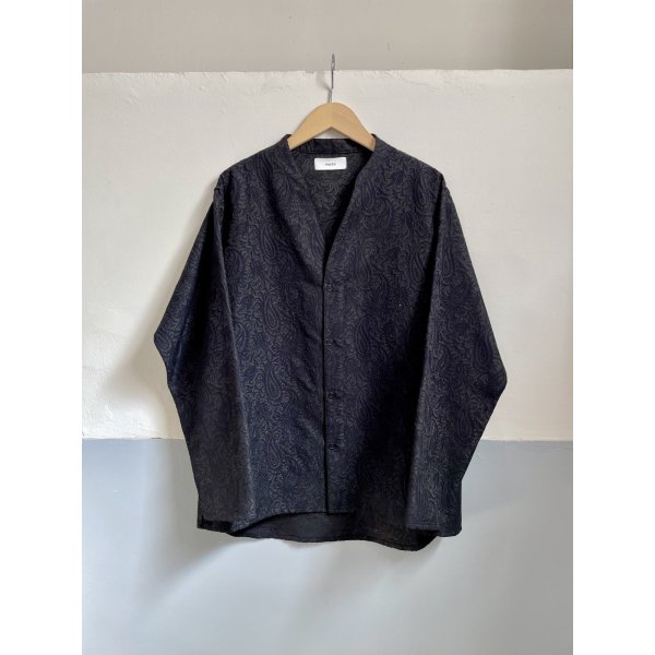 画像3: 【marka(マーカ)】PAISLEY JACQUARD BAND COLLAR SKIPPER SHIRT/Dark Navy