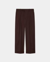【MARKAWARE(マーカウェア)】ORGANIC 2/80 GABARDINE DOUBLE PLEATED WIDE TROUSERS　”Olive Drab”