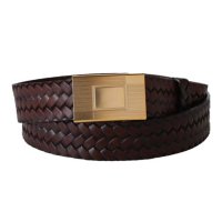 【T.T(Taiga Takahashi)】Lot.021 Basketwearve Pattern Belt / MUD DYED BROWN
