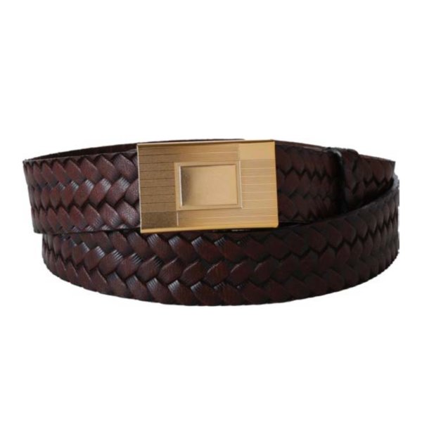 画像1: 【T.T(Taiga Takahashi)】Lot.021 Basketwearve Pattern Belt / MUD DYED BROWN