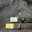 画像4: 【T.T(Taiga Takahashi)】Lot.021 Basketwearve Pattern Belt / MUD DYED BROWN (4)