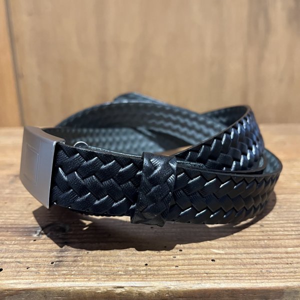 画像3: 【T.T(Taiga Takahashi)】Lot.021 Basketwearve Pattern Belt / BLACK