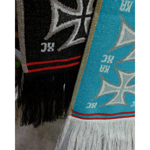 画像2: 【LES SIX(レシス)】Short Crossed Scarf/ Black