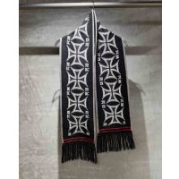 【LES SIX(レシス)】Short Crossed Scarf/ Black