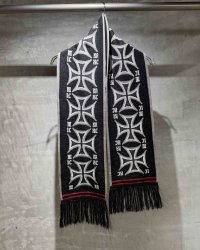 【LES SIX(レシス)】Short Crossed Scarf/ Black