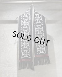 【LES SIX(レシス)】Short Crossed Scarf/ Black