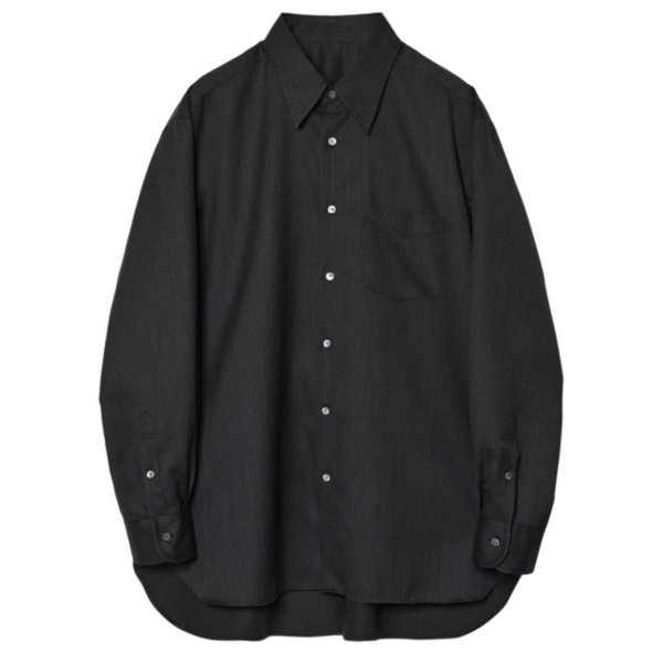 画像1: 【IRENISA(イレニサ)】REGULAR COLLAR SHIRT / SMOKE BLACK