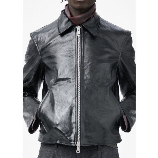 画像4: 【OUR LEGACY(アワーレガシー)】MINI JACKET/ Top Dyed Black Leather