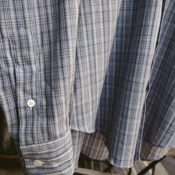 画像3: 【CAMISAS MANOLO(カミサスマノロ)】BLUE/WHITE MULTI CHECK NORMAL SHIRT