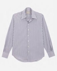 【CAMISAS MANOLO(カミサスマノロ)】WHITE/BLACK STRIPES NORMAL SHIRT