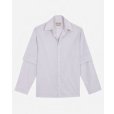 画像1: 【CAMISAS MANOLO(カミサスマノロ)】WHITE/BLACK STRIPES DOUBLE SLEEVE SHIRT (1)