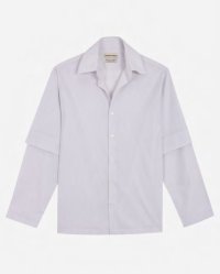 【CAMISAS MANOLO(カミサスマノロ)】WHITE/BLACK STRIPES DOUBLE SLEEVE SHIRT