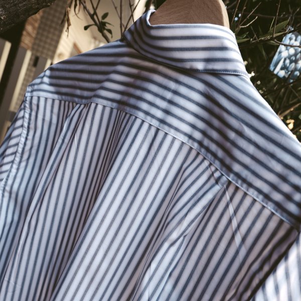 画像4: 【CAMISAS MANOLO(カミサスマノロ)】WHITE/BLACK STRIPES NORMAL SHIRT