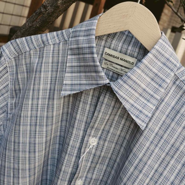 画像2: 【CAMISAS MANOLO(カミサスマノロ)】BLUE/WHITE MULTI CHECK NORMAL SHIRT