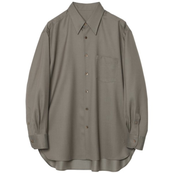 画像1: 【IRENISA(イレニサ)】REGULAR COLLAR RELAX FIT SHIRT / STONE GRAY