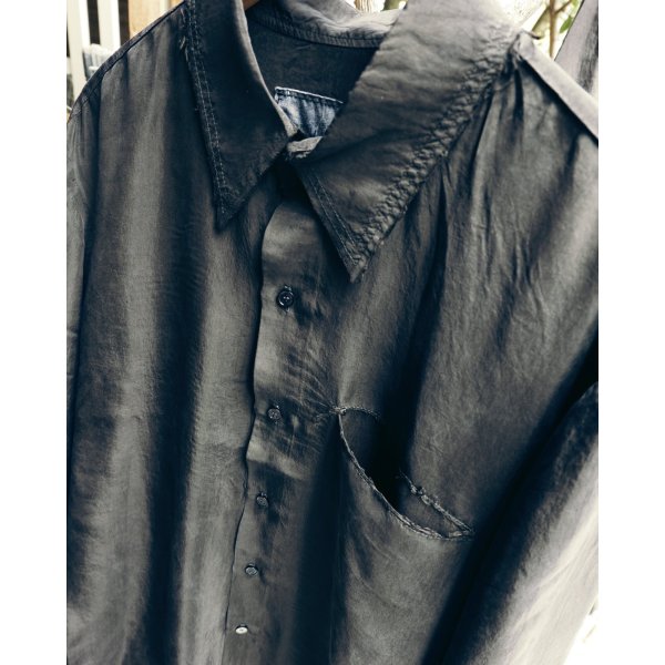 画像2: 【GABRIELA COLL GARMENTS(ガブリエラコールガーメンツ)】DOUBLE CUPRO POCKET SHIRT/ BLACK