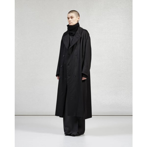画像1: 【GABRIELA COLL GARMENTS(ガブリエラコールガーメンツ)】HEAVY WOOL BREASTED COAT/ BLACK