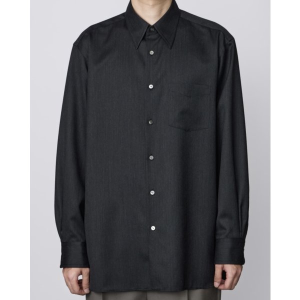 画像3: 【IRENISA(イレニサ)】REGULAR COLLAR RELAX FIT SHIRT / CHARCOAL GRAY