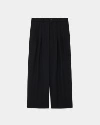 【MARKAWARE(マーカウェア)】ORGANIC WOOL SURVIVAL CLOTH／TRIPLE PLEATED WIDE TROUSERS ”BLACK”