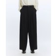 画像2: 【MARKAWARE(マーカウェア)】ORGANIC WOOL SURVIVAL CLOTH／TRIPLE PLEATED WIDE TROUSERS ”BLACK” (2)