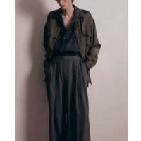 【ANTHEM A(アンセムエー)】PIGMENT CUPRO OPEN COLLAR SHIRTS/ CHARCOAL