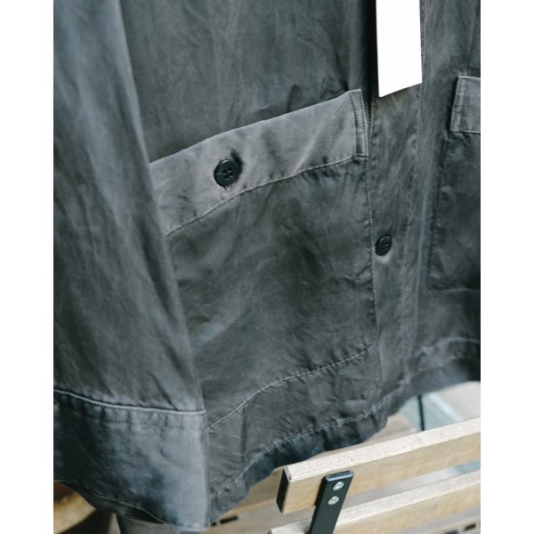 画像4: 【ANTHEM A(アンセムエー)】PIGMENT CUPRO OPEN COLLAR SHIRTS/ CHARCOAL