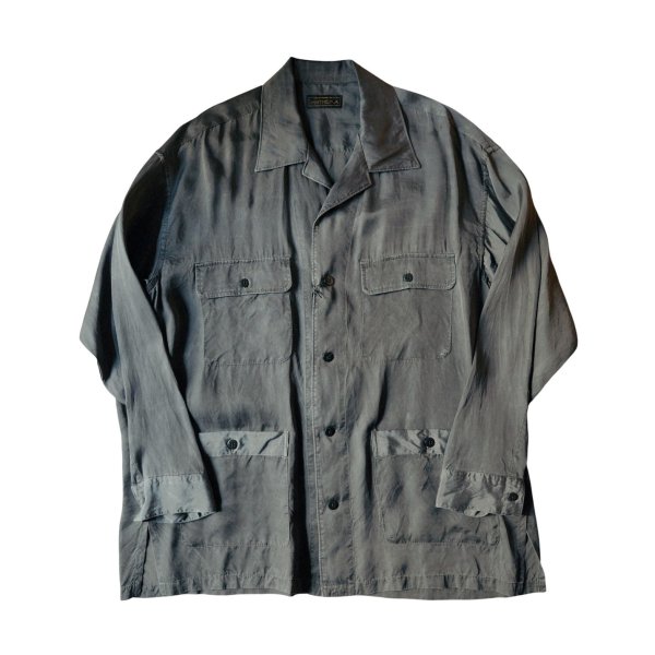 画像2: 【ANTHEM A(アンセムエー)】PIGMENT CUPRO OPEN COLLAR SHIRTS/ CHARCOAL