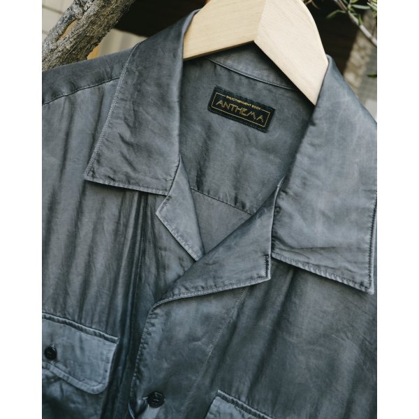 画像3: 【ANTHEM A(アンセムエー)】PIGMENT CUPRO OPEN COLLAR SHIRTS/ CHARCOAL