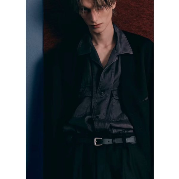 画像5: 【ANTHEM A(アンセムエー)】PIGMENT CUPRO OPEN COLLAR SHIRTS/ CHARCOAL