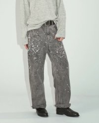 【ensou.(エンソウ)】Splash Painter Jeans/ Sumi-dyed Grey