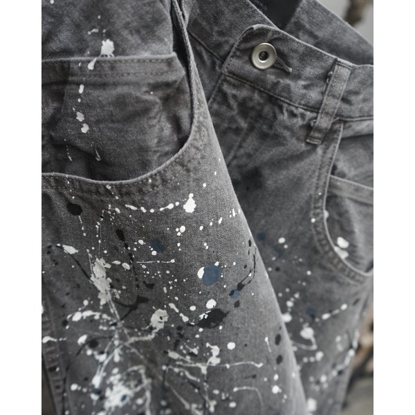画像4: 【ensou.(エンソウ)】Splash Painter Jeans/ Sumi-dyed Grey