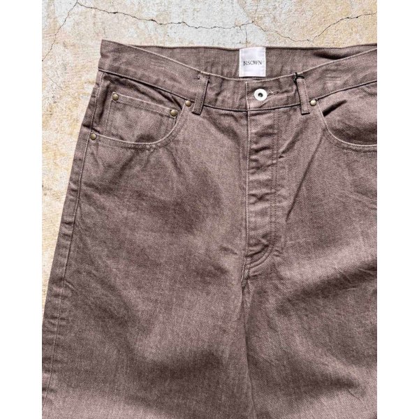 画像2: 【BISOWN(ビソウン)】BISOWN WIDE DENIM/ BROWN BLEACH