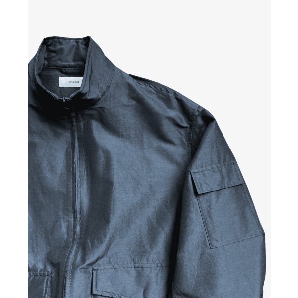 画像2: 【marka(マーカ)】FLIGHT JACKET - WOOL SILK HIGH COUNT TYPEWRITER 　”CHAMBRAY BLACK”