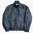 画像1: 【marka(マーカ)】FLIGHT JACKET - WOOL SILK HIGH COUNT TYPEWRITER 　”CHAMBRAY BLACK” (1)