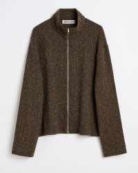 (予約商品)【OUR LEGACY(アワーレガシー)】SHRUNKEN FULLZIP POLO/ Brown Sparse Buckle Weave