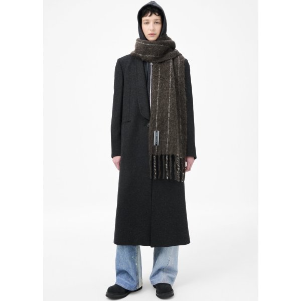 画像4: (予約商品)【OUR LEGACY(アワーレガシー)】ESTATE SCARF/ Brown Pinstripe Fuzzy Alpaca