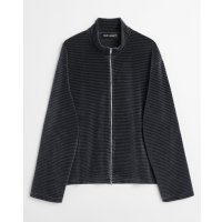 (予約商品)【OUR LEGACY(アワーレガシー)】SHRUNKEN FULLZIP POLO/ Phantom Stripe Velour
