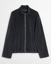 (予約商品)【OUR LEGACY(アワーレガシー)】SHRUNKEN FULLZIP POLO/ Phantom Stripe Velour