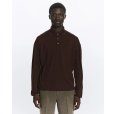画像1: 【MARKAWARE(マーカウェア)】Super 160’s Wool Washable Knit Long Sleeve Polo　”Olive Drab” (1)