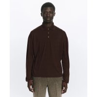【MARKAWARE(マーカウェア)】Super 160’s Wool Washable Knit Long Sleeve Polo　”Olive Drab”