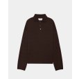 画像3: 【MARKAWARE(マーカウェア)】Super 160’s Wool Washable Knit Long Sleeve Polo　”Olive Drab” (3)