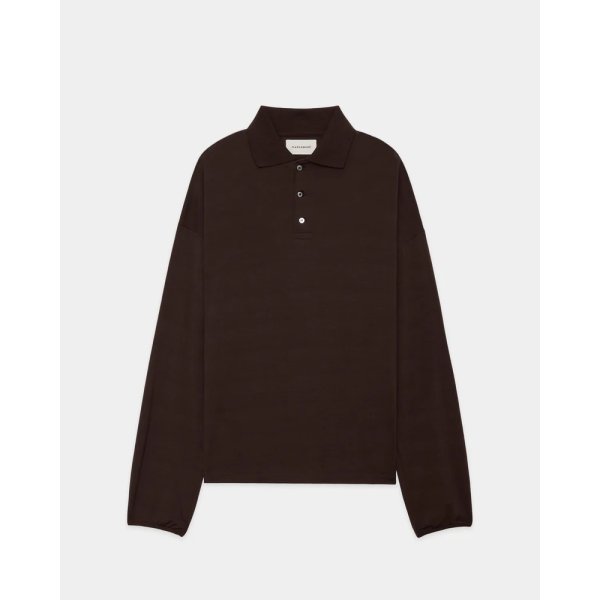 画像3: 【MARKAWARE(マーカウェア)】Super 160’s Wool Washable Knit Long Sleeve Polo　”Olive Drab”