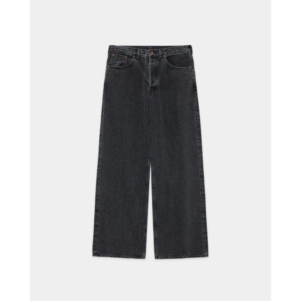 画像1: 【marka(マーカ)】Organic Cotton 13.5Oz Selvedge Denim Wide Leg Jeans　”Faded Black”