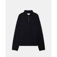 【MARKAWARE(マーカウェア)】Super 160’s Wool Washable Knit Long Sleeve Polo　”Black”