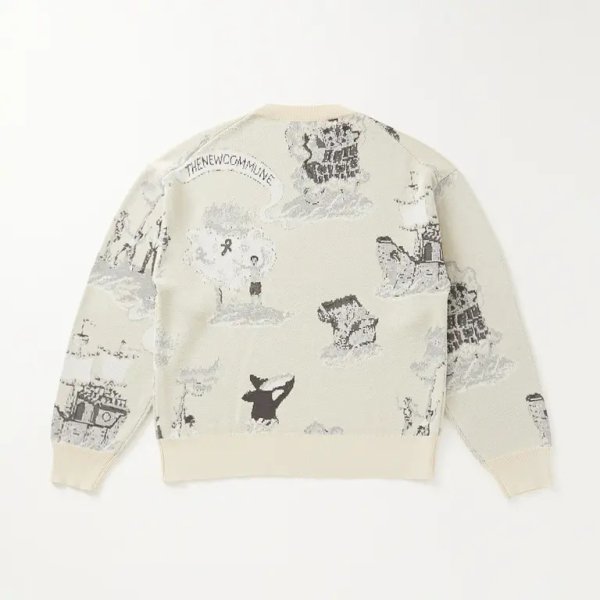 画像2: 【FAF(エフエーエフ)】Newcommune Island Jaquard Knit　”Ecru”