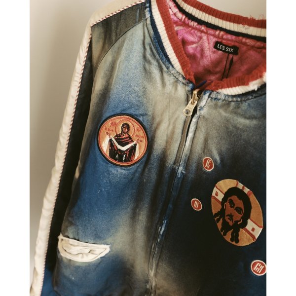 画像5: 【LES SIX(レシス)】Orthodox Rebel Souvenir Jacket / Blue×Red