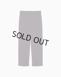 【MARKAWARE(マーカウェア)】Polwarth Tuxedo Cloth Double Pleated Wide Trousers "Purple"
